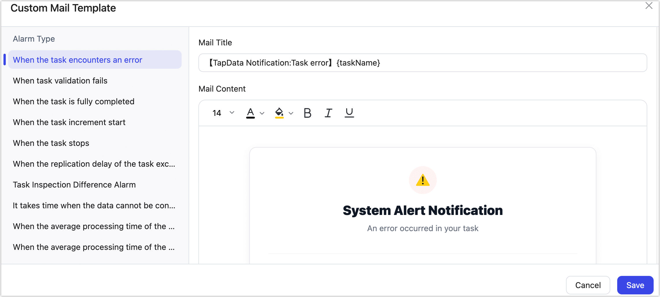 Customize Email Template