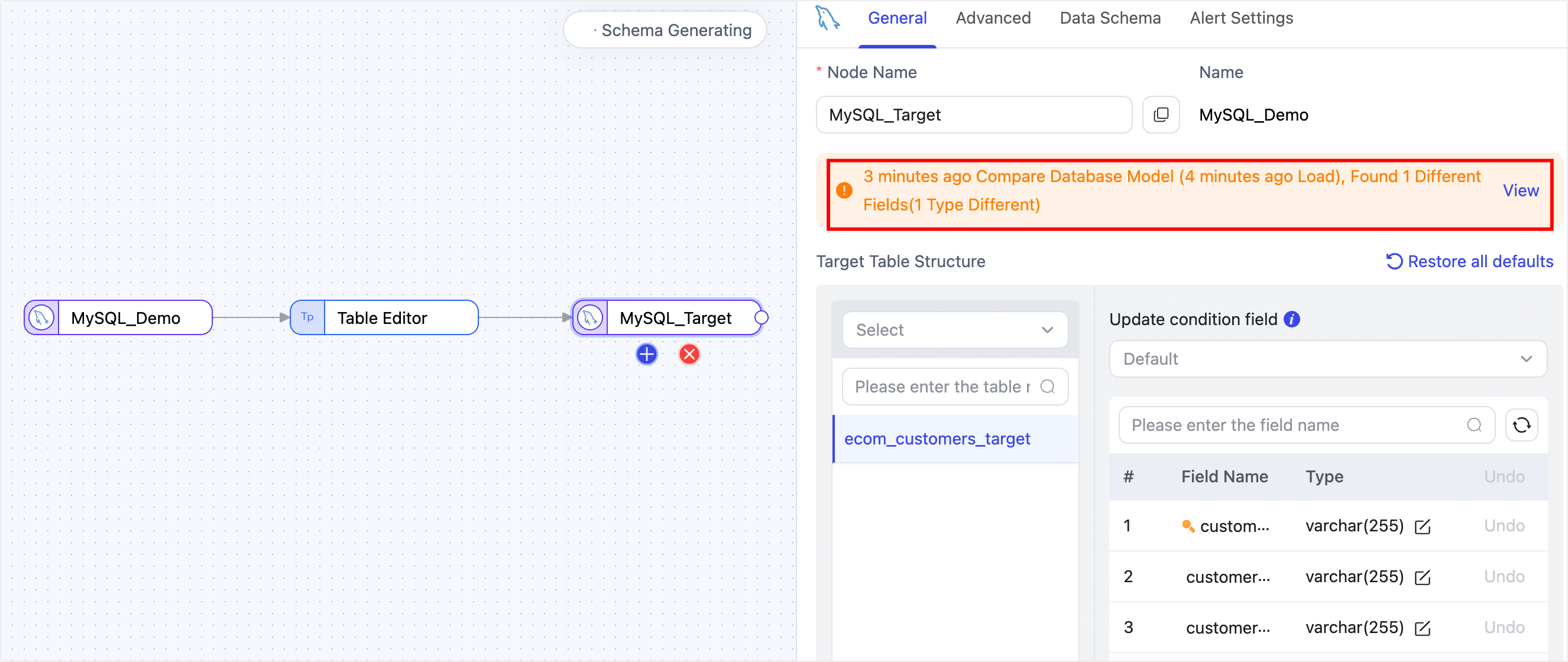 Handle Schema Differences