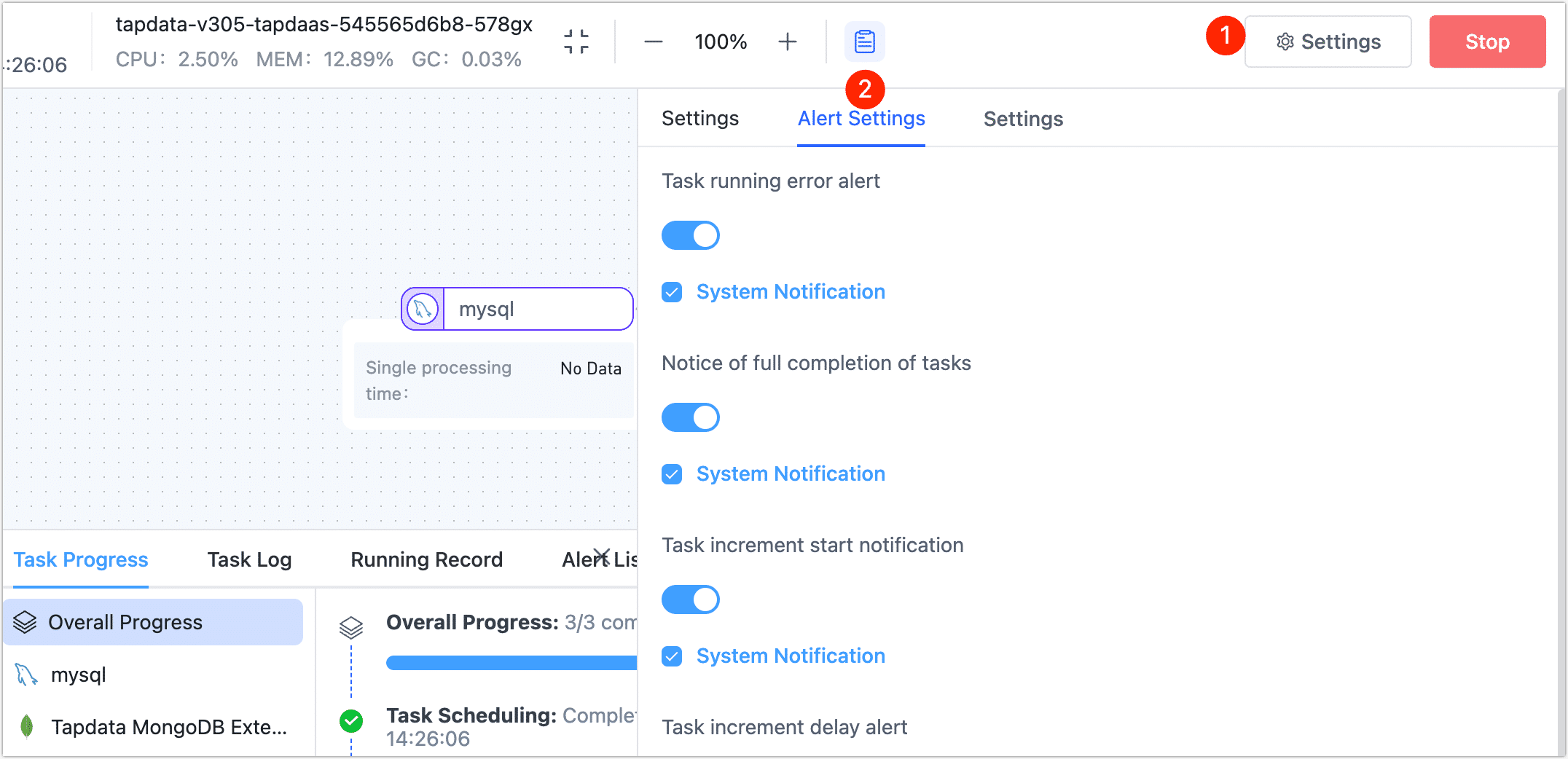 Configure Task Alerts